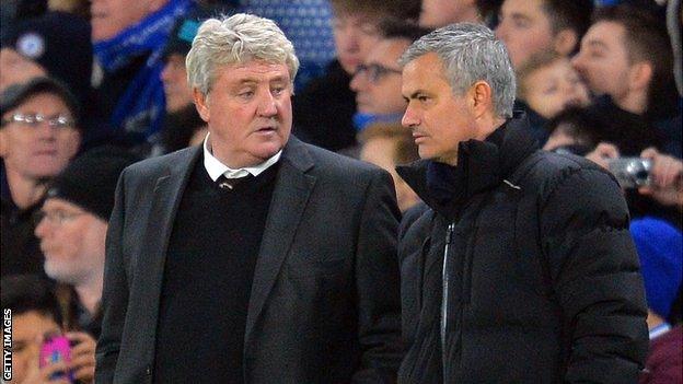 Steve Bruce and Jose Mourinho