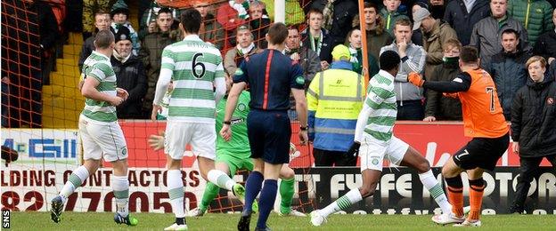 Nadir Ciftci scores for Dundee United against Celtic