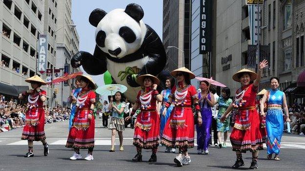 Parade organised by the Confucius Institute of Indianapolis, US, in May 2011