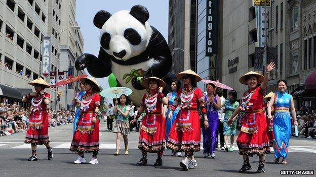 Parade organised by the Confucius Institute of Indianapolis, US, in May 2011