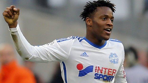 Marseille forward Michy Batshuayi celebrates his side's winner against Lille