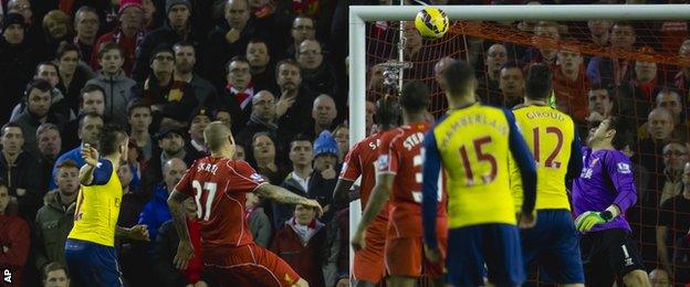 Mathieu Debuchy scores for Arsenal