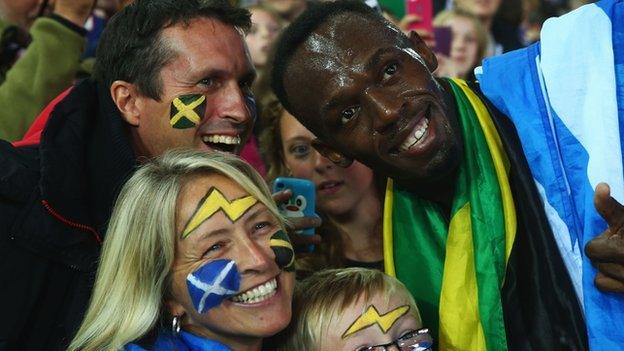 Usain Bolt at the Commonwealth Games