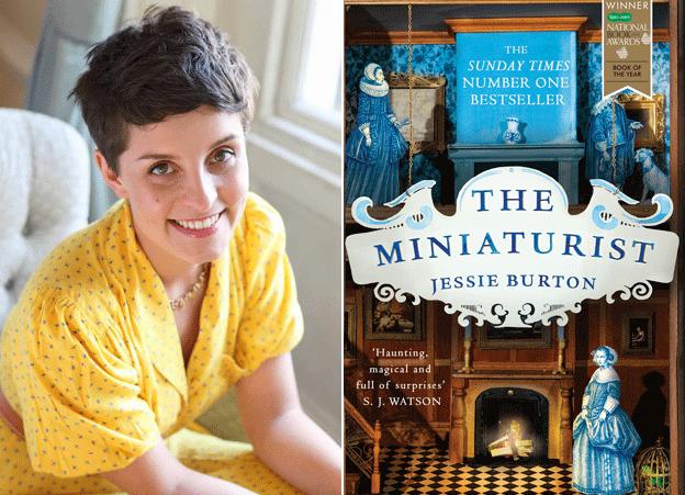 Jessie Burton and the book cover to The Miniaturist