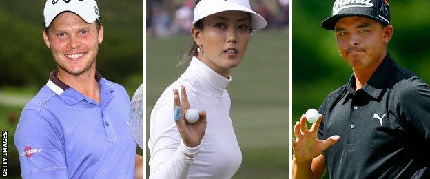 Danny Willett, Michelle Wie and Rickie Fowler