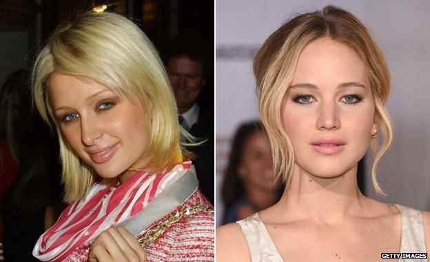 Paris Hilton and Jennifer Lawrence