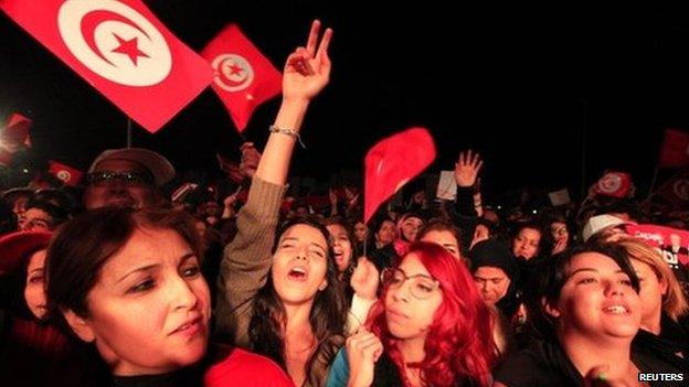 Beji Caid Essebsi celebrate in Tunis - 21 December 2014