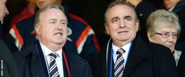 Rangers Chairman David Somers (left) with chief executive Derek Llambias