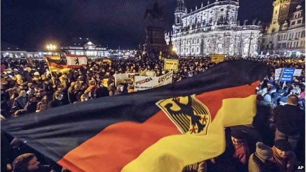 Pegida rally in Dresden, 22 December 2014