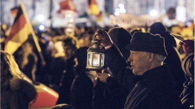 Pegida rally in Dresden, 22 December 2014