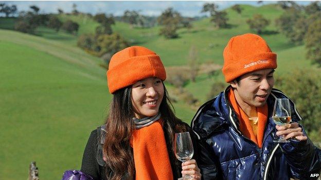 Chinese distributors sampling Australian wine, Barossa valley