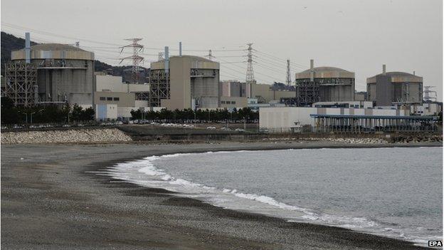 A file picture dated 22 March 2013 shows four reactors of the nuclear power plant in Wolseong, South Korea.