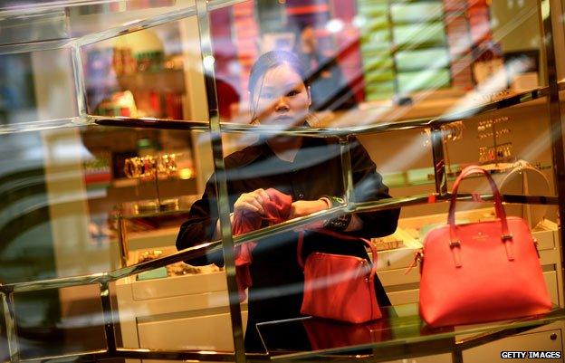 A woman shopping in China