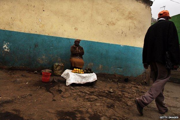 A woman selling goods in Eastleigh/ "Little Mogadishu"