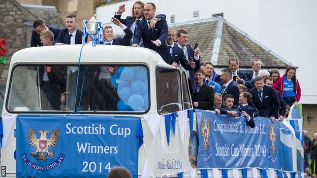 St Johnstone celebrate winning the Scottish Cup