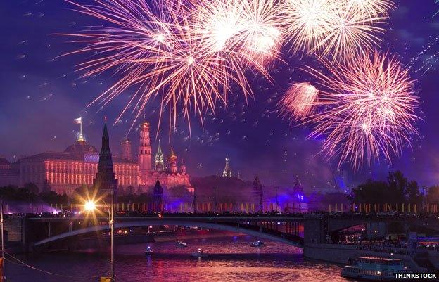 New Year fireworks in Moscow