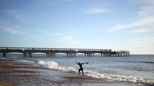 Boscombe beach in Bournemouth