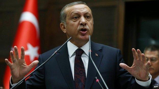 Recep Tayyip Erdogan at the Turkish parliament in Ankara - 8 April 2014