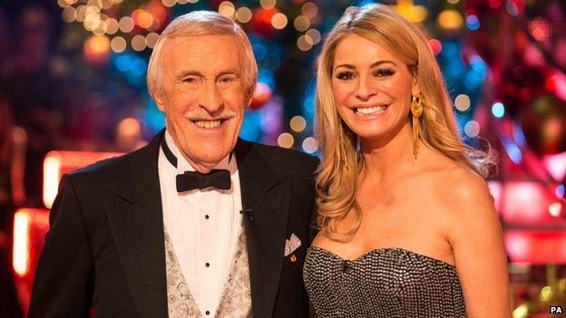 Sir Bruce Forsyth and Tess Daly