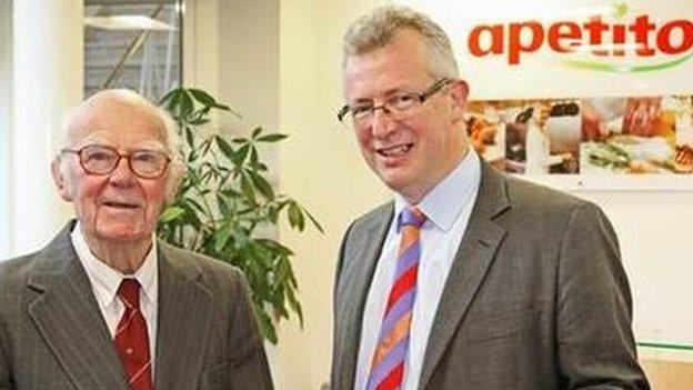 Dennis Gerrish, (left) with Apetito chief executive Paul Freeston