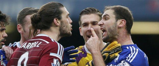 Branislav Ivanovic and Andy Carroll