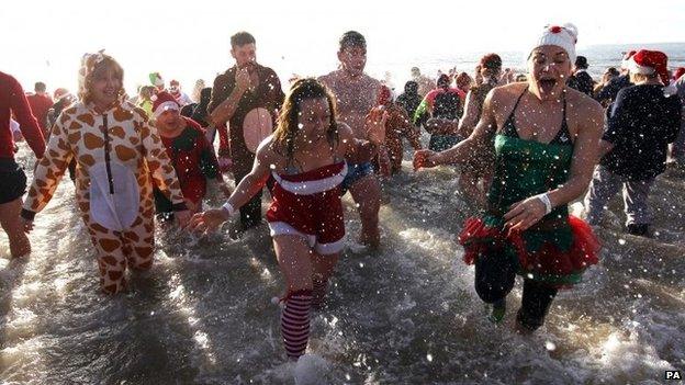 Christmas Day swim in Bournemouth