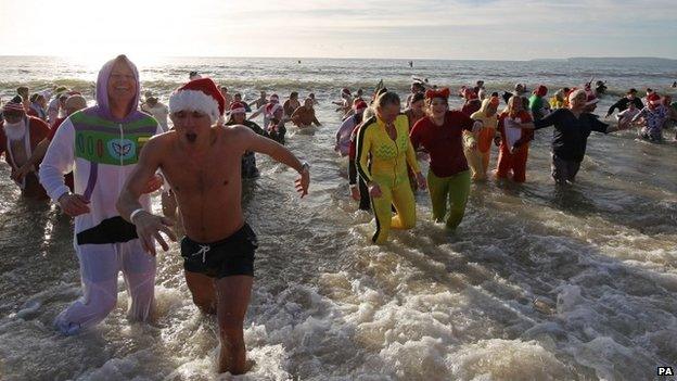 Christmas Day swim in Bournemouth