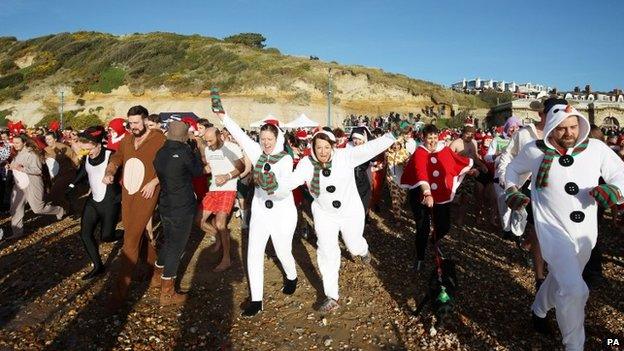 Christmas Day swim in Bournemouth