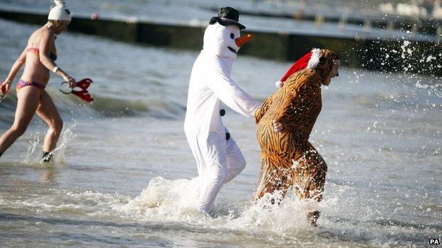 Christmas Day swim in Bournemouth