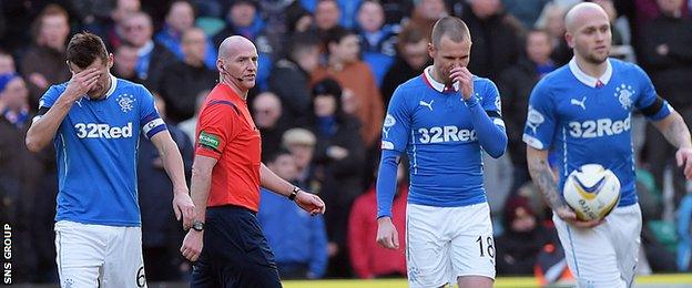 Rangers captain Lee McCulloch (left) can't believe what's happening as his side go two behind