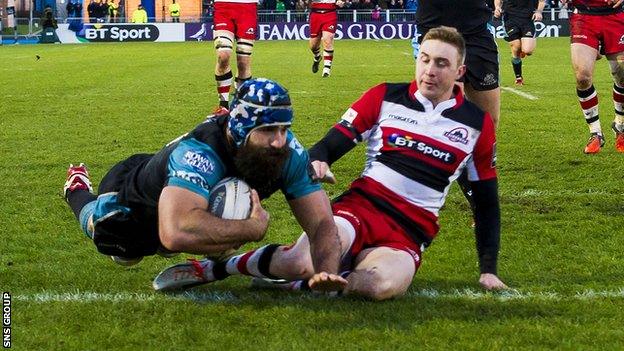 Josh Strauss plunges over for a first-half try