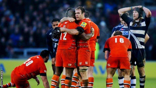 Julian Salvi celebrates try