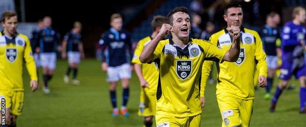 St Mirren's John McGinn is all smiles after the final whistle