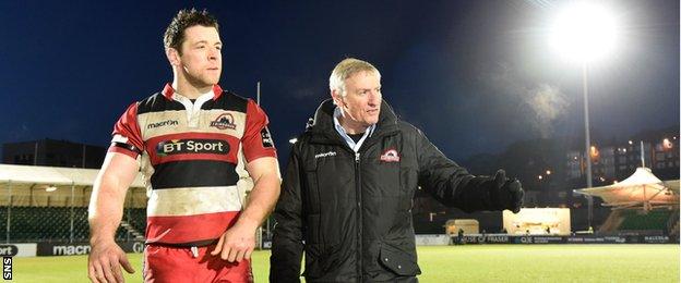 Edinburgh's Alasdair Dickinson and head coach Alan Solomons