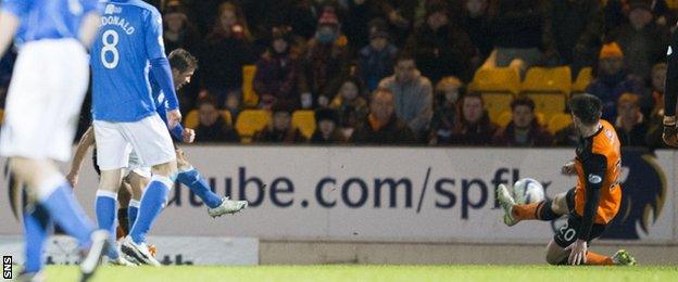 Chris Millar pounced late on to win the points for St Johnstone.