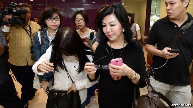 A holding area in Singapore for family and friends of those on board flight QZ8501