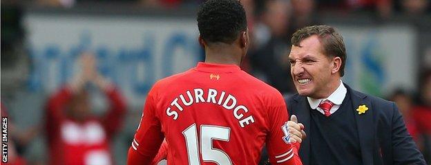 Daniel Sturridge and Brendan Rodgers