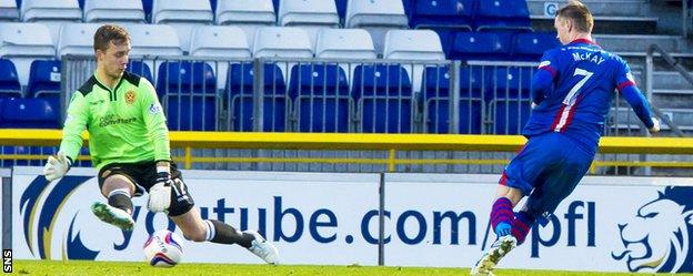 Billy McKay scores against Motherwell