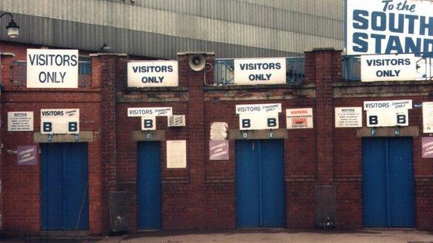 Turnstiles at Leppings Lane end