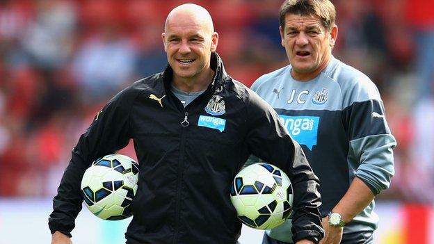 Newcastle's Steve Stone and John Carver