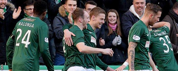 Hibernian celebrate