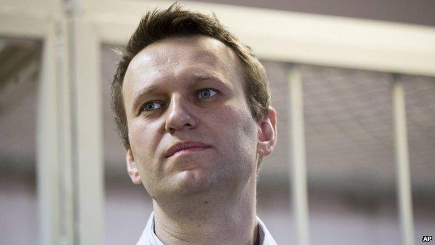 Alexei Navalny at a sentencing hearing in Moscow (30 December 2014)