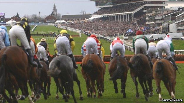 Racing at Cheltenham Racecourse