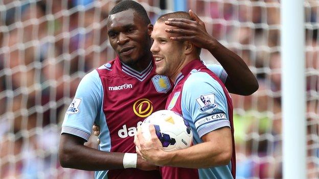 Christian Benteke and Ron Vlaar