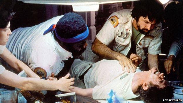 Scene from Ridley Scott's Alien with John Hurt