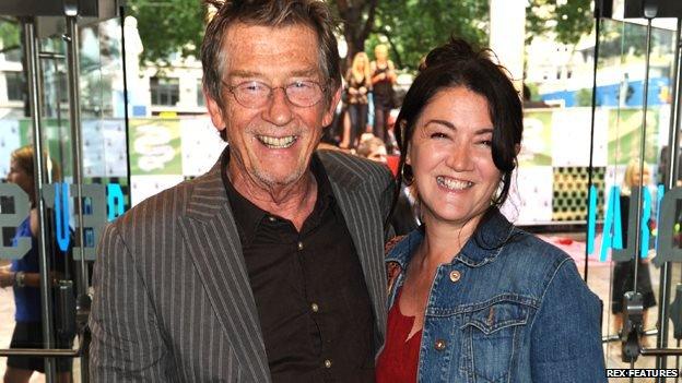 Hurt with his wife Anwen Rees Meyers at the premiere of Harry Potter and the Half-Blood Prince in 2009