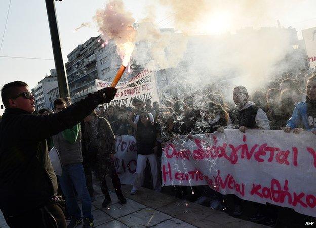 Greek student protest, 3 Nov 14