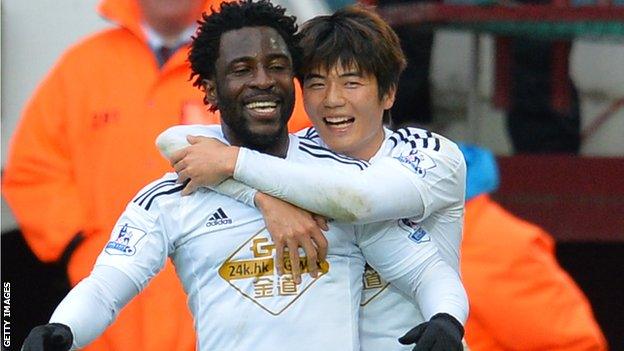 Wilfried Bony and Ki Sung-Yueng