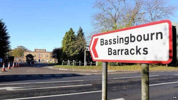 Sign to Bassingbourn Barracks