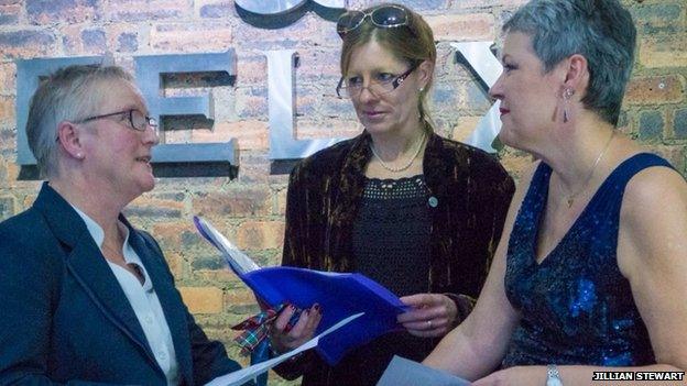 Gerrie (L) and Susan (R) were one of the first same-sex couples to get married in Scotland